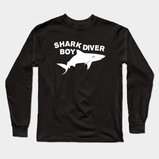 Shark Diver Boy Long Sleeve T-Shirt